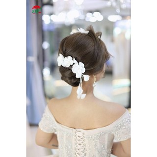 Bông Tai Ngọc Trai Nữ Băng Đô Tóc Cô Dâu Tua Rua Tóc Kẹp Tai Cho Đám Cưới Cô Dâu Phù Dâu