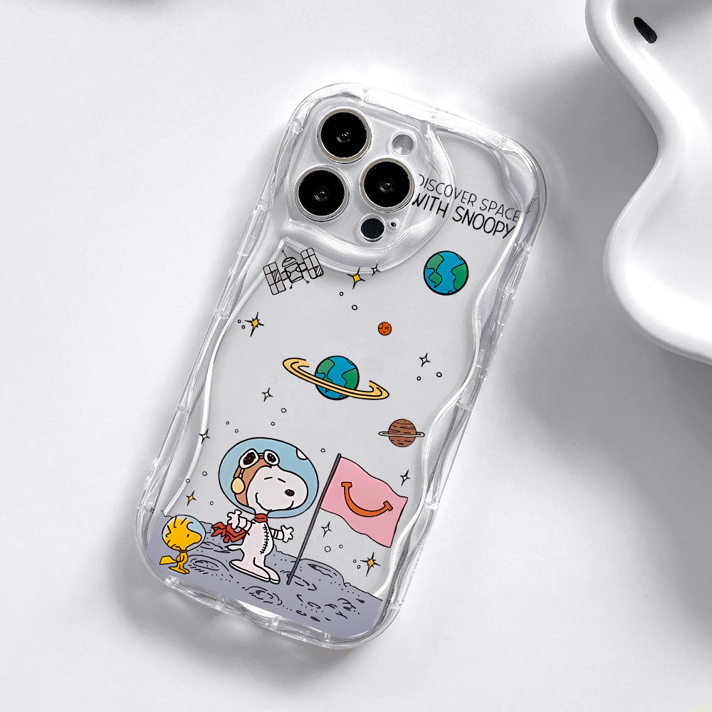 Vỏ Cho OPPO A5 A3 Pro 5G Reno 11 12 13 Pro 11F 12F 13F 8T 5G Ốp Lưng Phi Hành Gia Snoopy Silicone Dễ Thương Họa Tiết Hoạt Hình Camera Bảo Vệ Kem Chống Sốc Viền Sóng