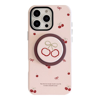 [Sheren] Ốp Điện Thoại Giá Đỡ Từ Tính Cherry Thích Hợp Cho i17 16 15 14 13 12 11 pro max Vỏ Bảo Vệ Chống Sốc