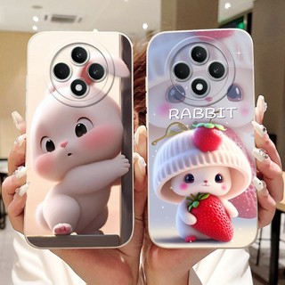 Dành Cho OPPO Reno12 F CPH2637 Vỏ Hoạt Hình Mèo Thỏ Dễ Thương Mới Reno12 FS Reno 12F 5G Vỏ Điện Thoại Silicon Mềm Bảo Vệ Ống Kính