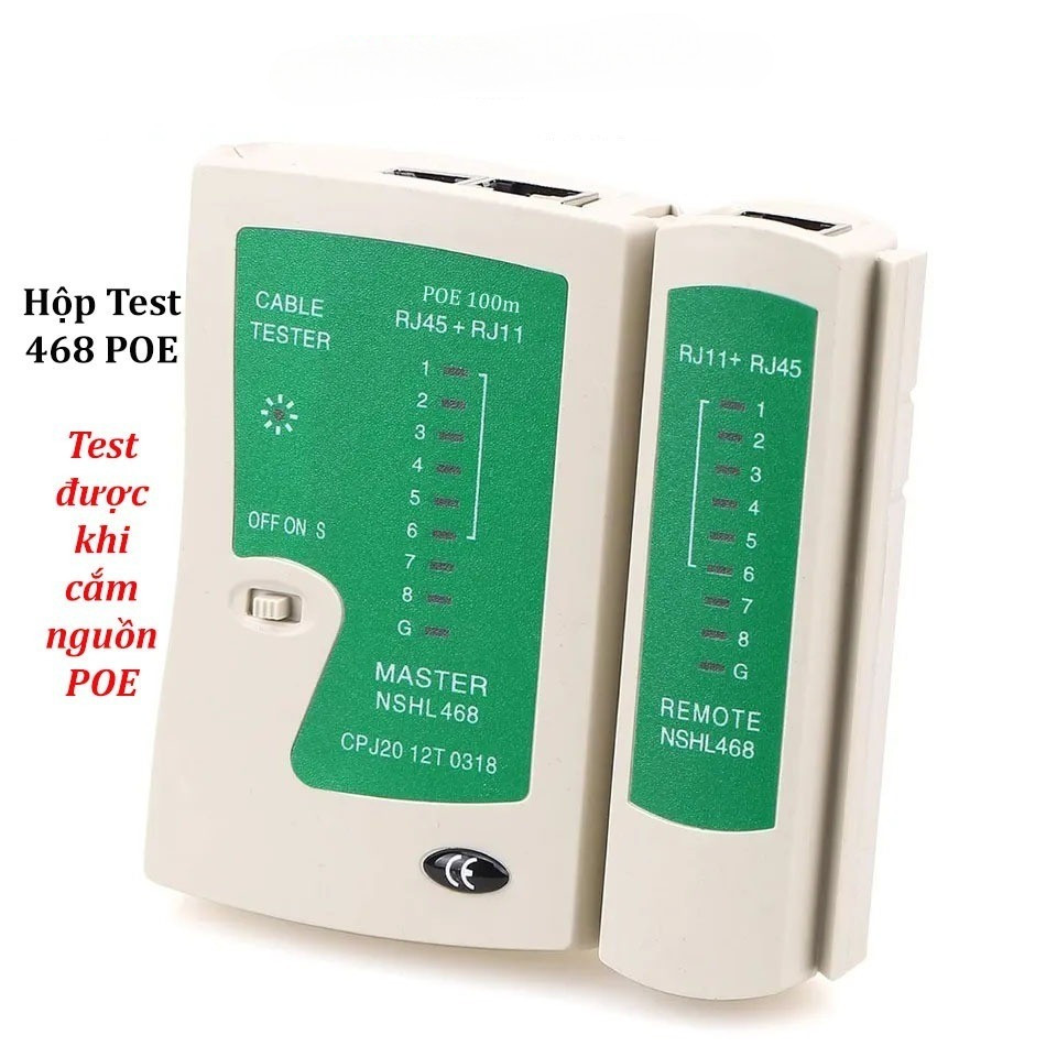 Hộp test mạng rj45 rj11 rj12 cắm được nguồn POE - kèm pin 9V | Shopee ...