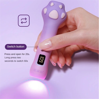 ANNIES Đèn móng tay cầm tay kiểu móng vuốt mèo, lưu trữ năng lượng, sấy khô nhanh, đèn trị liệu bằng ánh sáng, công cụ làm móng cho tiệm nail