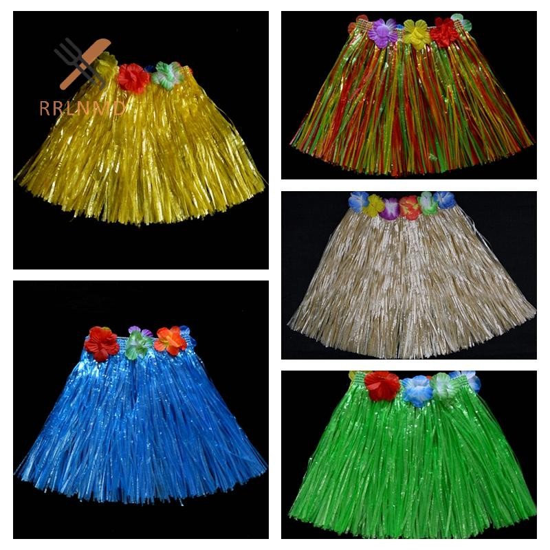 Rrlnmd Trẻ Em Bé Trai Bé Gái Hawaii Hula Cỏ Đi Biển Váy Hoa Dây Đeo Tay Đảng Đầm Nóng MỚI