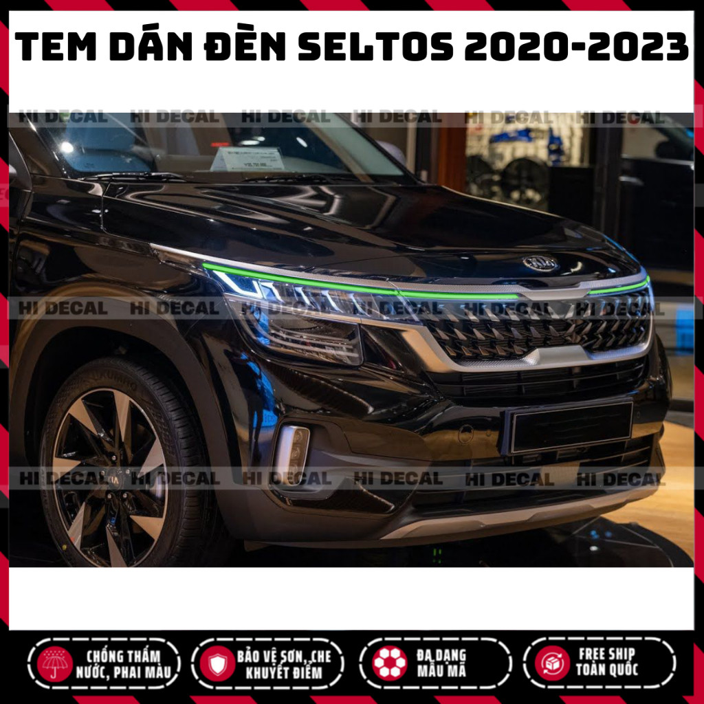 Decal dán đèn Seltos 2020 - 2023, tem dán đổi màu demi kia seltos Tem trang trí xe chống nước, bền màu, chịu nhiệt tốt