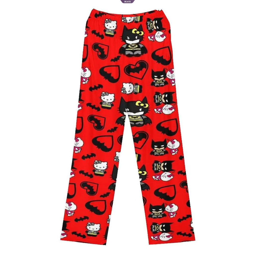 Sanrio Hellokitty Batman Mỏng Loose In Pyjama Quần Thu Đông Y2k Hoạt Hình Hip Hop Home Trang Phục Thường Ngày [BL]