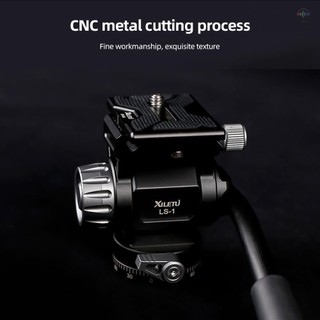 Hilivn) XILETU LS-1 Đầu chất lỏng Video nhỏ gọn Pan Tilt Tripod Head Toàn cảnh Ballhead Tripod Mount Hợp kim nhôm 6kg / 13.2lbs Tải trọng Vít 1 / 4 Inch có tay cầm có thể tháo rời & Qui