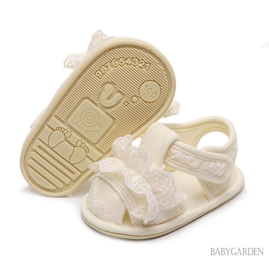 / / -Baby Girls Dép Mùa Hè Nơ Dễ Thương / Ruffle Giày Đế Bằng Chống Trơn Trượt Giày Tập Đi Đầu Tiên