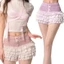 Treeling Sweet Pink Ren Viền Quần Short Nữ Vải Mềm Thời Trang Co Giãn Quần Short Cho Trong Nhà Và Outdoo