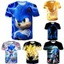 Sonic Nhật Bản Anime 3D In T-Shirt Phim Hoạt Hình Harajuku Chàng Trai Phim Hoạt Hình Áo Thun Giản Dị Mát Mẻ Trẻ Em Của Chàng Trai T-Shirt 2024 Mùa Hè Mới