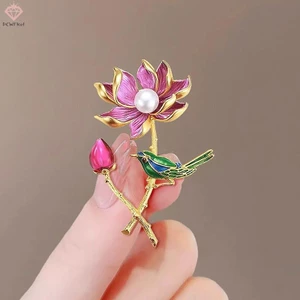 Tinh Tế Mới Magpie Sen Trâm Dành Cho Nữ Áo Chân Huy Hiệu Vintage Pha Lê Hoa Xòe Váy Cô Dâu Tiệc Cưới Trang Sức Quà Tặng Mới