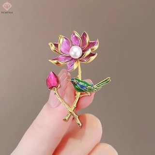 [Pcwfkef] Tinh Tế Mới Magpie Sen Trâm Dành Cho Nữ Áo Chân Huy Hiệu Vintage Pha Lê Hoa Xòe Váy Cô Dâu Tiệc Cưới Trang Sức Quà Tặng Mới