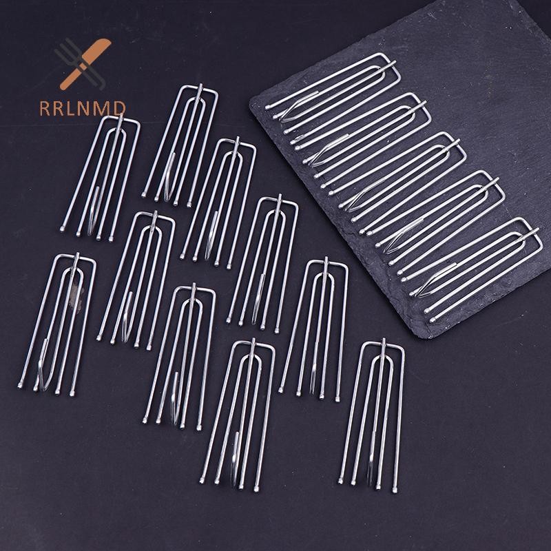 Rrlnmd 15 Chiếc Thép Không Gỉ Bốn Nĩa Rèm Treo Móc Rèm Vòng Kẹp Đường DIY Nhà Rèm Phụ Kiện MỚI