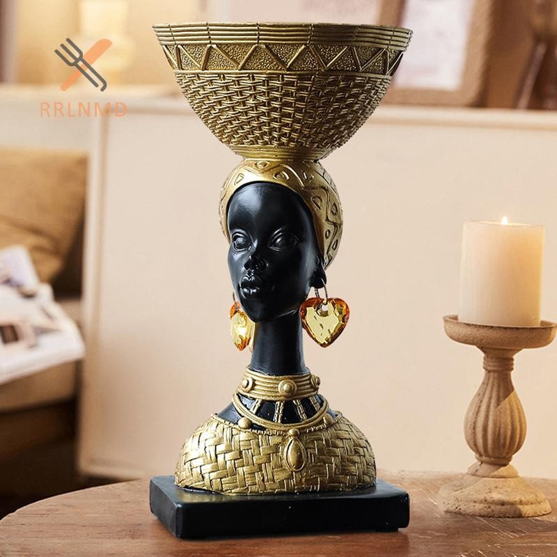 Rrlnmd Bộ Lạc Châu Phi Người Phụ Nữ Các Bức Tượng Nhỏ Đen Trang Trí Để Bàn Điêu Khắc Trang Trí Nhà Cửa Phụ Kiện MỚI