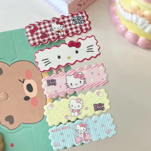 Cô gái thời trang hoạt hình dễ thương mèo con hình học sóng kẹp tóc phù hợp hàng ngày với phụ kiện tóc và đồ trang trí