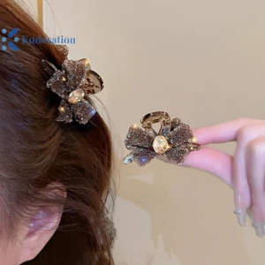 Kudosation 2 Chiếc Ánh Sáng Full Nơ Nhỏ Kẹp Dễ Thương Traceless Phụ Kiện Tóc Cho Nữ Cô Gái Tính Khí Móng Vuốt Tóc