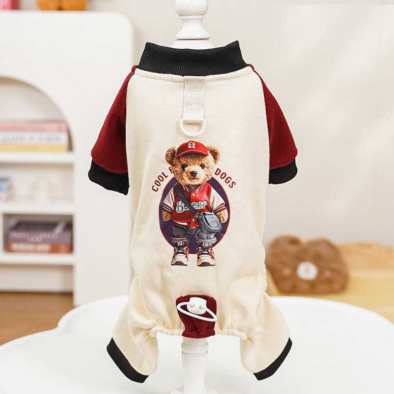 【Ready Stock】 Cotton Pet Four-Legged Clothes Medium and Large Dog Cat Clothes Supplies Autumn Winter Sweater Fleece Teddy/French Bulldog Ke Jin Mao mq7C