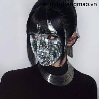 Mặt nạ hóa trang Tương lai Gương nhấp nháy Nhóm khiêu vũ Mặt nạ Full Face Nửa mặt Halloween Hóa trang Đảng Hiển thị