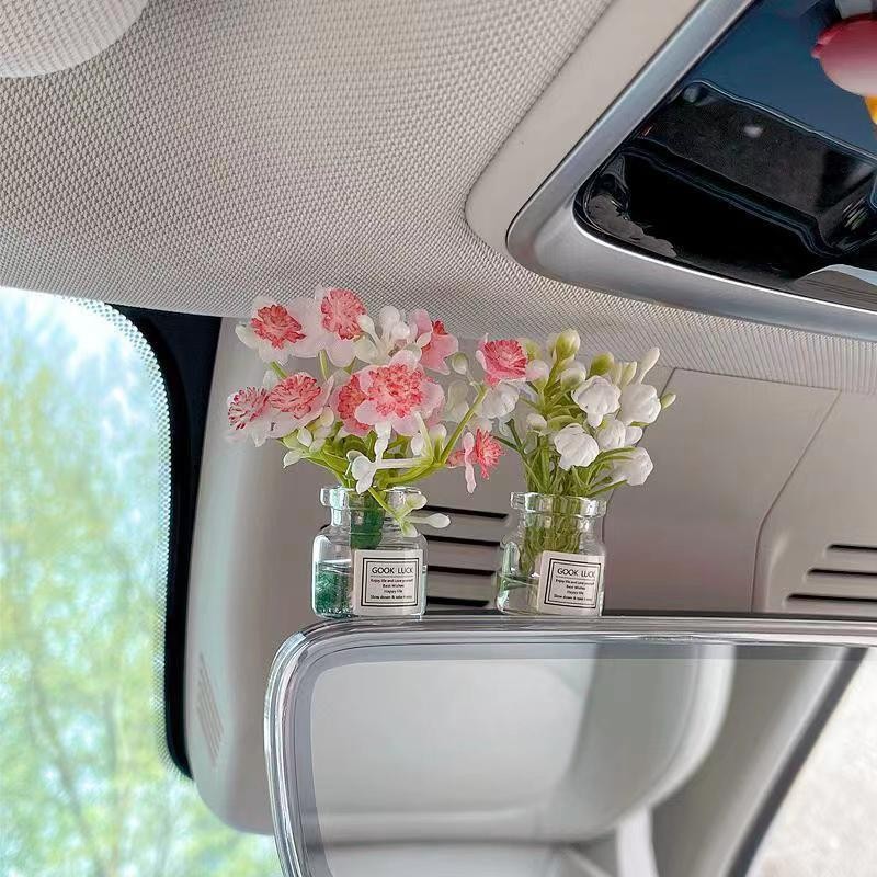 Để tham khảo Mô tả Trang trí nội thất ô tô Trang trí nội thất ô tô Thỏ Mini và hoa mô phỏng Phụ kiện ô tô nhỏ gọn tinh tế cho gia đình