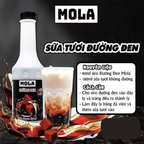Siro đường đen Mola chai 1,5kg