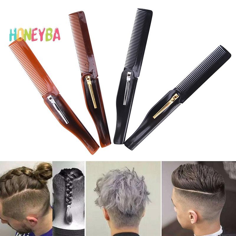 < Honeyba > 1 Lược Tóc Có Thể Gập Lại Bỏ Túi Kẹp Tóc ria mép Lược Dụng Cụ Tạo Kiểu Tóc