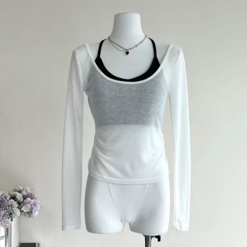 Set áo 2 mảnh Cotton xuyên thấu dáng dài kèm áo dây trong, set basic mùa hè đi biển