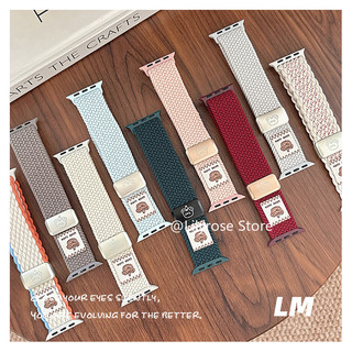 Dây Đeo Cho Apple Watch S10 S9 S8 S7 S6 iWatch Ultra2 4 5 SE Từ Hút Nylon Mềm Chất Lượng Tốt Gấu Dopamine