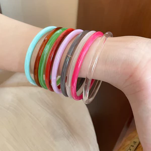 Vòng tay tròn Acrylic mùa hè cá tính thời trang vòng tay đa năng đơn giản trang sức tay cao cấp