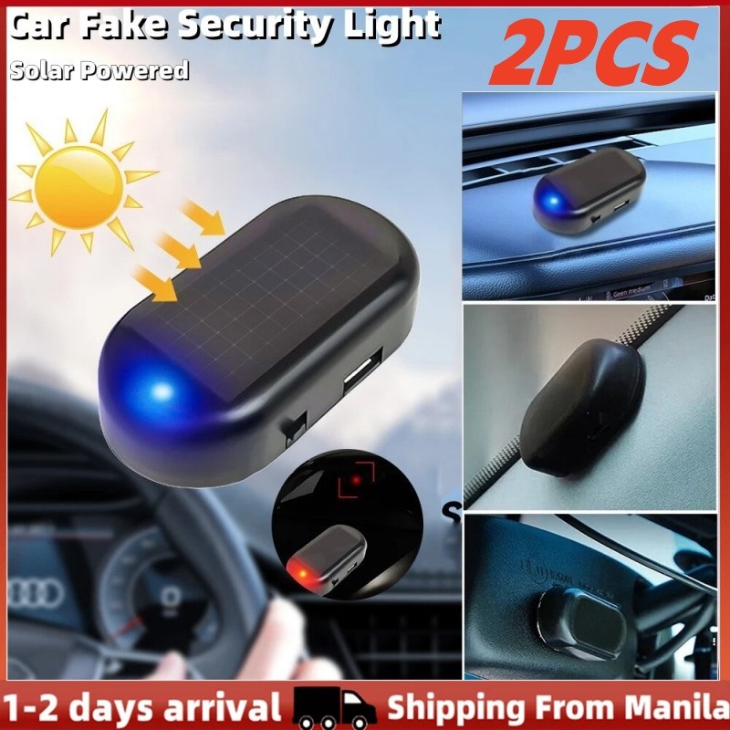 [Cổ phiếu địa phương] 2 chiếc Đèn an ninh giả chạy bằng năng lượng mặt trời Mô phỏng Báo động giả không dây Cảnh báo chống trộm Đèn cảnh báo LED nhấp nháy giả