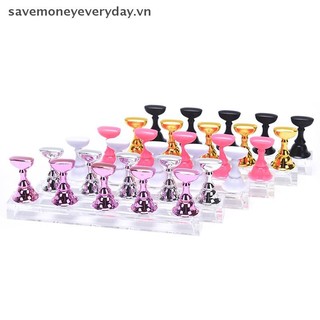 [savemoneyeveryday] 1 Bộ Giá Đỡ Móng Tay Thực Hành Kệ Trưng Bày Pha Lê Acrylic [vn]