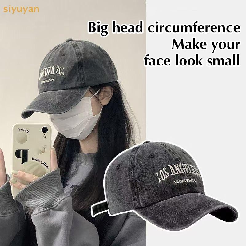 Siyuyan Cotton Retro Vintage Bóng Chày Nam Nữ Denim Chữ Thêu Mũ Cotton Mềm Top Hat Retro Unisex Mũ VN