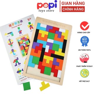 Đồ Chơi Xếp Hình Tetris Size Đại, Xếp Gạch Gỗ Russia Block Tetris Đồ Chơi Thông Minh Phát Triển Trí Tuệ Cho Bé Từ 3 TuổI