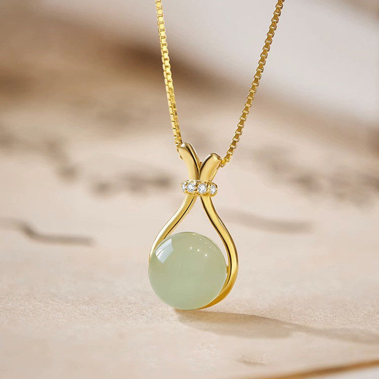 Vòng Cổ Túi May Mắn Mạ Vàng 18K Thời Trang Phù Hợp Với Tối Giản Nữ Giả Ngọc Trai Mặt Dây Chuyền Xương Đòn Dây Chuyền