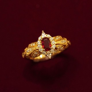 Châu Âu Mỹ ins Phong Cách Mới Mô Phỏng Ruby Mở Nhẫn Nữ