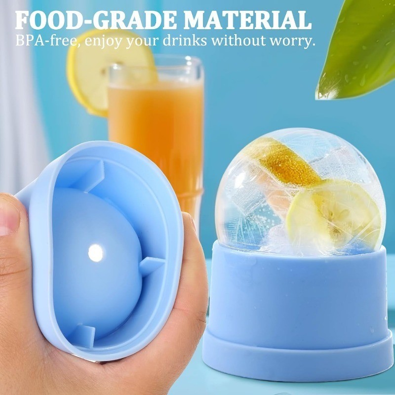 1 / 3 / 5 Khuôn Làm Đá Tự Làm Lớn / Máy Làm Đá Whisky Tròn Silicon