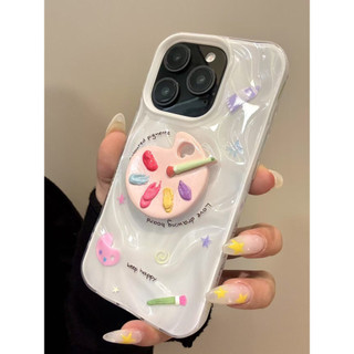 Ốp điện thoại bảng vẽ ba chiều màu xếp li sang trọng cho iPhone16 15 14 13 Promax bảo vệ camera chống sốc mờ mặt sau cứng