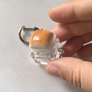 FEASTLY Fidget Móc Khóa, DIY Phím Bàn Phím Nút Ngón Tay Nắp Bàn Phím, Giảm Căng Thẳng Keycap Hấp Bánh Mì Nút Keycap Móc Khóa Người Lớn