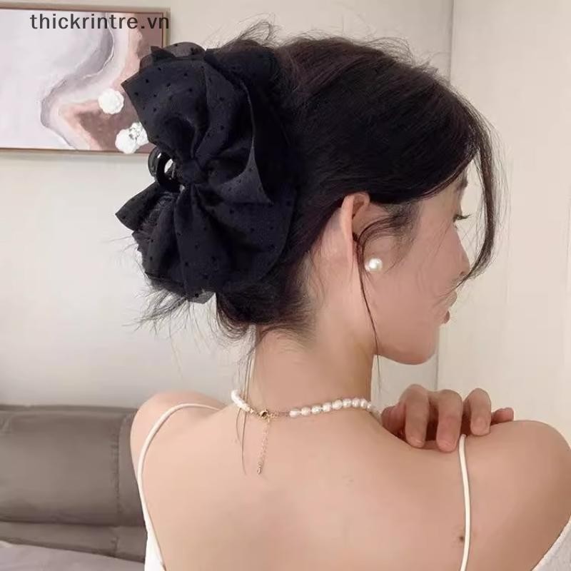 THI Thanh Lịch Tính Khí Nơ Lớn Lấy Kẹp Cho Người Phụ Nữ Đuôi Ngựa Bím Tóc Vuốt Tóc Thời Trang Phụ Kiện Tóc Mũ Đội Đầu VN