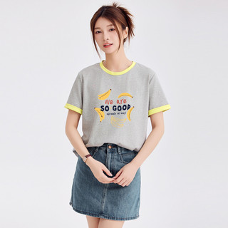[MIZIQI] Áo thun ngắn tay cổ tròn in hình chính hãng dành cho nữ Áo thun ngắn tay dáng rộng phù hợp