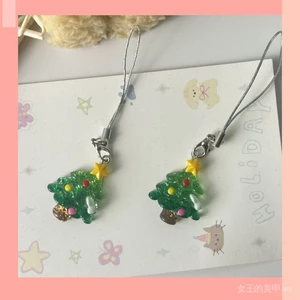 Móc khóa cúc cu đính cườm cây thông Noel