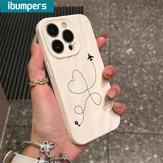 ibumpers Ốp Lưng IPhone Đơn Giản Máy Bay Họa Tiết Tình Yêu Cặp Đôi Cho IPhone 16 15 14 12 13 11 Pro Max IP 7 8 Plus X XS XR Ốp Điện Thoại Silicon Mềm Chống Sốc