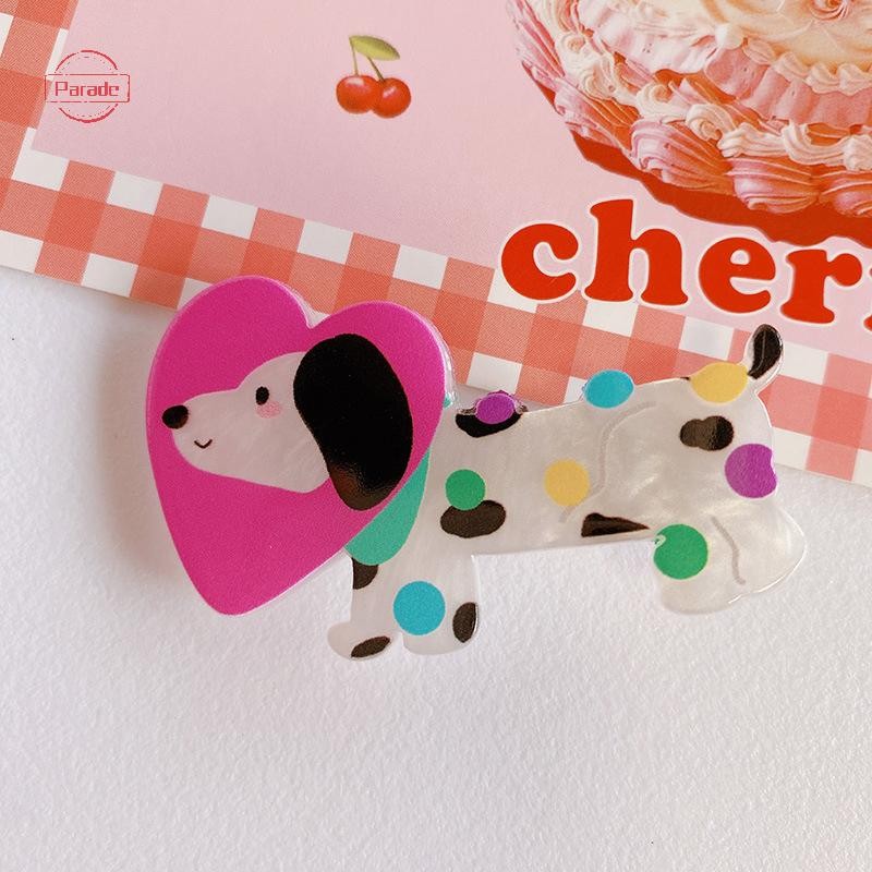 Cuộc diễu hành Ngọt Ngào Chó Dễ Thương Kẹp Tóc Hoạt Hình Mỏ Vịt Kẹp Trái Tim Ngôi Sao Acrylic Nổ Gãy Phù Hợp Với Phụ Kiện Tóc VN