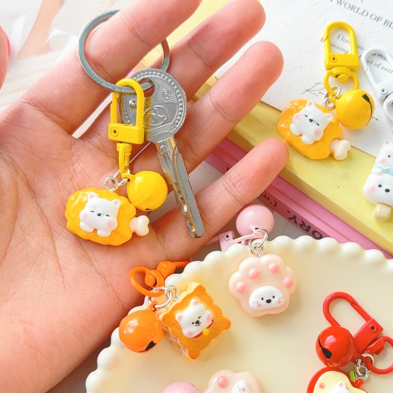 Móc khóa thực phẩm hoạt hình cho chó - Túi xách chó con Tây Nguyên treo bùa - Mặt dây chuyền túi dễ thương ngọt ngào cho bé gái - Bạn bè Cặp đôi Móc chìa khóa Đồ trang trí Quà tặng - Ba lô học sinh Trang trí nhựa