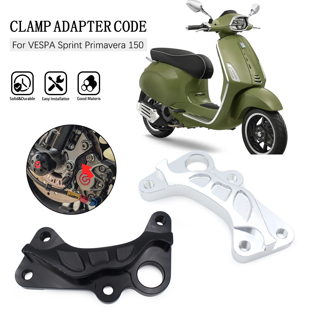 Xe Máy Phía Trước Giảm Chấn CNC Phanh Caliper Radiant Tích Hợp Hỗ Trợ Bơm Adapter Chân Đế Cho Vespa Sprint Primavera 150 Hỗ Trợ Trục Ghế Trước Chống Sốc