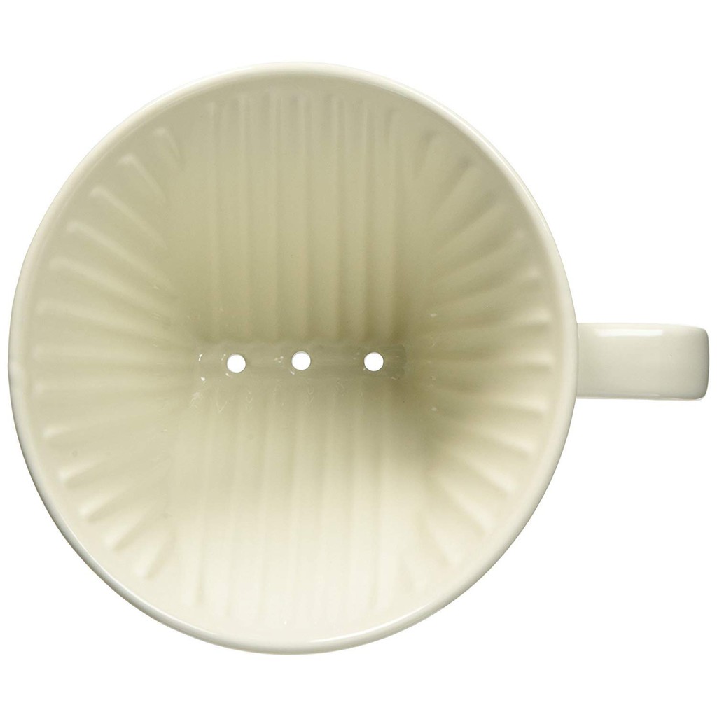Kalita Coffee Drip Set with Three Holes for Fast Extraction, Bringing Out Only the Flavor Before Any Bitter Tastes. High Insulation Ceramic Dripper Set for 2-4 People, Model 102-Roto Set N. Stylish Drip Equipment for Camping, Outdoor Activities, Cafes, an