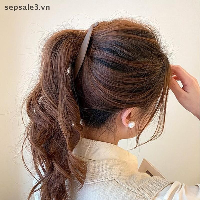 Kẹp Tóc Hình Cá Thời Trang, Màu Trơn Đơn Giản, Kẹp Chuối, Lược Sóng, Kẹp Bím Tóc Cho Nữ Bé Gái