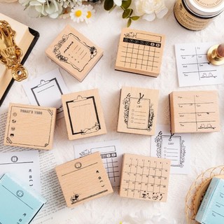Risedot Hàng Tháng Lịch Con Dấu, Con Dấu Tem Lịch Di Động Bằng Gỗ, Chất Lượng Cao Có Thể Tái Sử Dụng Retro DIY Trang Trí In Tem Con Dấu