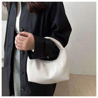 Túi đeo vai NECKLACEMASK, Túi xách họa tiết dệt vuông, Túi đeo trên cùng PU mềm đơn giản dành cho nữ