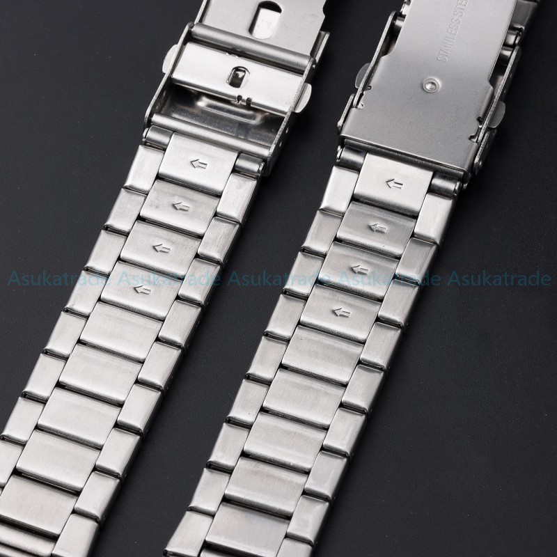 Dây đeo đồng hồ bằng thép không gỉ đầu cong 22mm Dây đeo đồng hồ kim loại đầu phẳng thay thế Dây đeo đồng hồ đa năng cho SEIKO Diver Vòng tay nam nữ có khóa gấp màu bạc