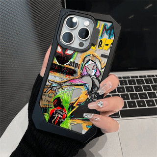 Vỏ Điện Thoại Không Đều, Cho iPhone 16,15,14,13,11,12 Pro Max, Phim Hoạt Hình Graffiti Thành Phố Người Nhện Nhiều Màu Sắc