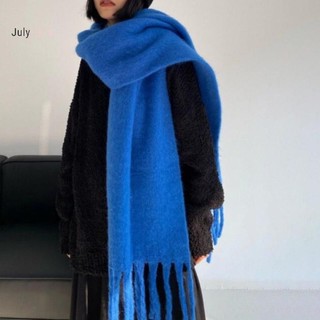 Julyhot Thời Trang Nữ Màu Trơn Khăn Ấm Khăn Dài sel Khăn Dày Cổ Mùa Đông Ấm Dệt Kim Bọc Khăn Choàng Người Phụ Nữ Khăn Massivedeals